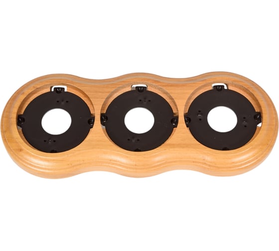 Изображение товара Трехместная рамка Мезонинъ, серия "аврора", цвет - бук натуральный, тм GE70833-25