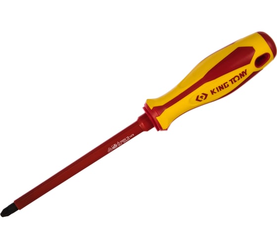 Изображение товара Диэлектрическая крестовая отвертка Pozidriv №3, 150мм KING TONY 14780306