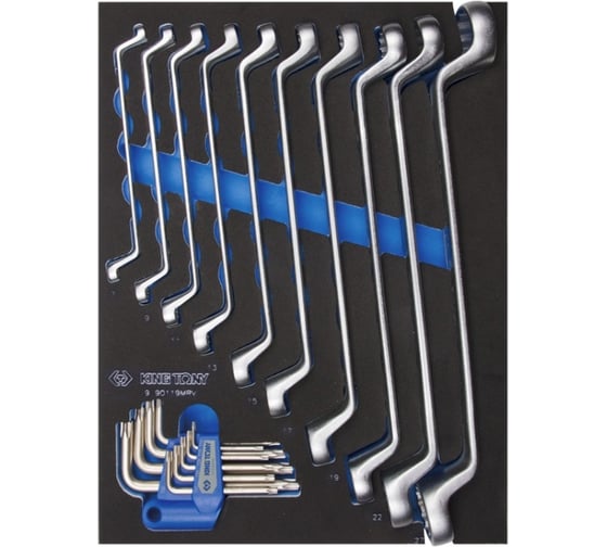 Изображение товара Набор накидных ключей и TORX L-образных, ложемент, 19шт KING TONY 9-90119MRV
