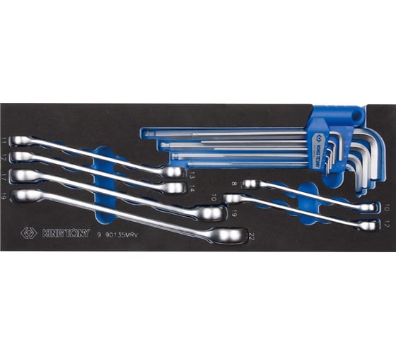 Изображение товара Набор разрезных ключей и шестигранники Г-образные, ложемент, 15шт KING TONY 9-90135MRV