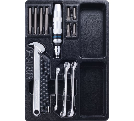 Изображение товара Набор разрезных ключей, ударная отвертка и съемник масляных фильтров, ложемент, 14шт KING TONY 9-34128FR