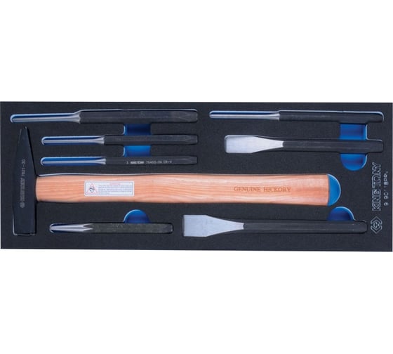 Изображение товара Набор зубил, выколоток, кернеров с молотком, ложемент, 8шт KING TONY 9-90118PRV