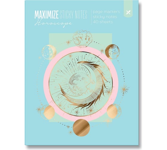 Изображение товара Набор блоков и закладок LOREX самоклеящийся HOROSCOPE 70x90 мм 40 шт 6 цветов, ассорти пастель, бумажный диспенсер 280 шт LXSNM-HS