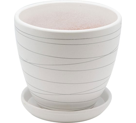 Изображение товара Керамический горшок с подставкой 2,4л., Д175 Ш175 В160, белый Вещицы BH-04-2