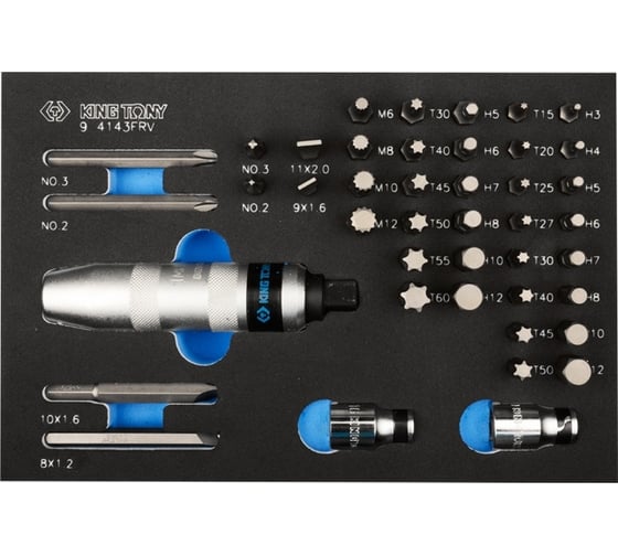Изображение товара Набор торцевых насадок, бит и ударная отвертка, ложемент, 43шт KING TONY 9-4143FRV
