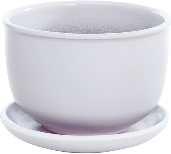 Изображение товара Керамический горшок с подставкой Вещицы Бутон 0.5 л, диаметр 130 мм, высота 90 мм, серый BH-31-8