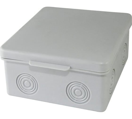 Изображение товара Распаечная коробка Урал ПАК для открытой проводки 80х80х50мм (квадратная), 7 вх.(без гермовв.), индивидуальный штрих-код, IP54, (100) КО-52117080-100-i