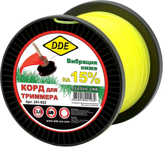 Изображение товара Корд триммерный Classic line на катушке (260 м; 3 мм) DDE 241-932
