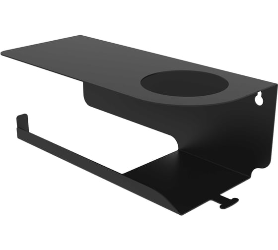 Изображение товара Держатель для туалетной бумаги с полкой РЭМО liria rl1001b (черная, левая) 611079