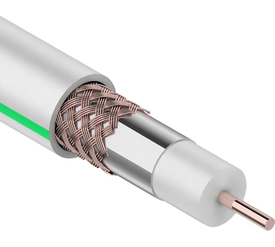 Изображение товара Кабель SAT 703 B, Cu/Al/Cu, 75%, 75 Ом, 100м, белый REXANT 01-2431