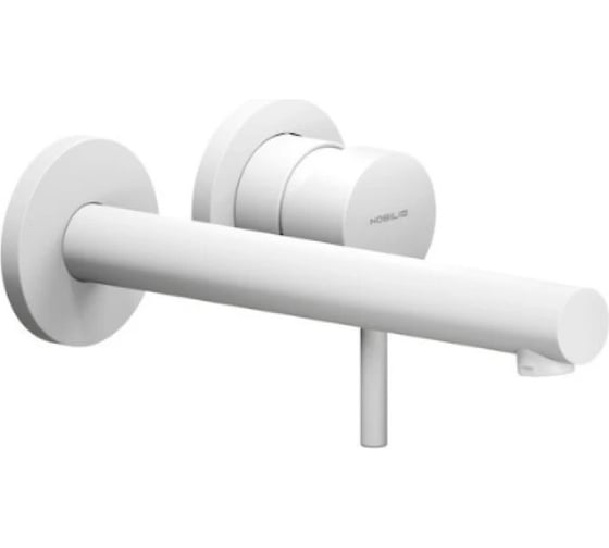 Изображение товара Смеситель для раковины Nobili Live настенный, на 2 отверстия, матовый белый lv00499/1wm 00000106626