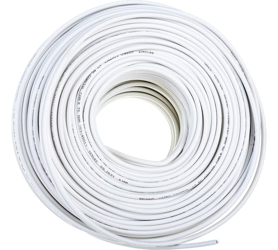 Изображение товара Кабель для видеонаблюдения ККСВ-В + 2х0.5 кв.мм, 100м, белый REXANT 01-4001