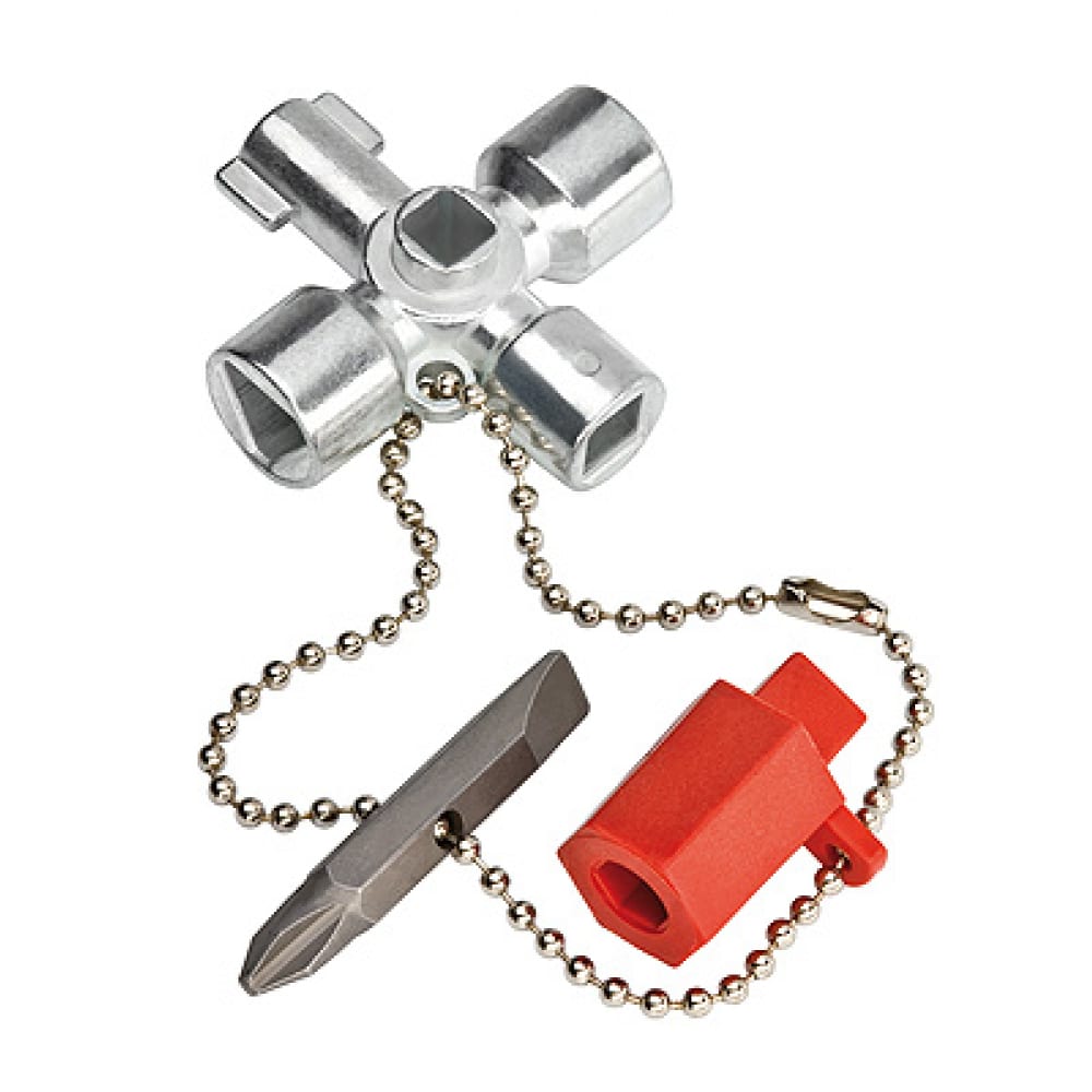 Ключ для электрошкафов с битой и переходником knipex kn-001102