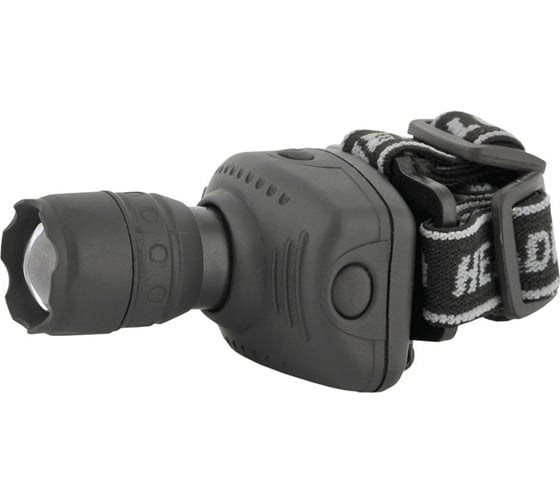Изображение товара Налобный фонарь Ultraflash LED5354 серый, 1Вт LED, ZOOM, 3 режима, 3XR03, пластик, коробка 11549