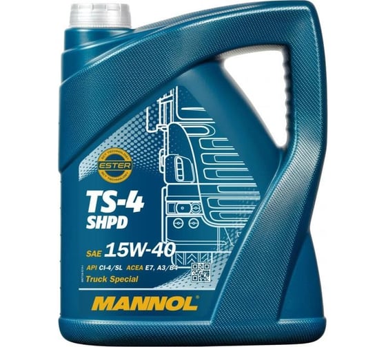 Изображение товара Минеральное моторное масло MANNOL TS-4 SHPD 15W40, 5 л 1453