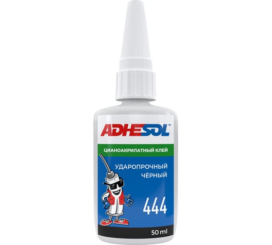 Изображение товара Цианоакрилатный клей ADHESOL 444 50 мл высокой вязкости с замедленным отверждением 444101