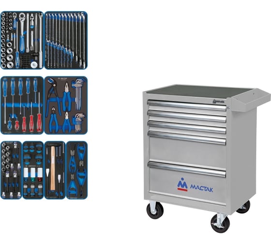 Изображение товара Набор инструментов в серой тележке KING TONY GLORY 152 предмета 934-152AMG