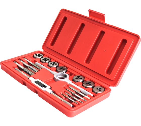 Изображение товара Набор метчиков и плашек Optimus М3-М12, метрическая резьба, 16 предметов OPT-MTDS16