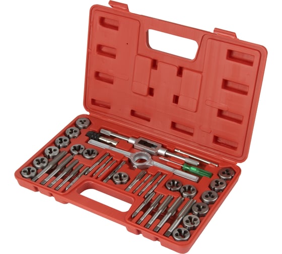 Изображение товара Набор метчиков и плашек Optimus 4NC40 - 1/2NF20, дюймовая резьба, 40 предметов OPT-ITDS40