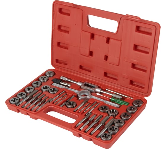 Изображение товара Набор метчиков и плашек Optimus М3-12, 40 предметов, метрическая резьба OPT-MTDS40