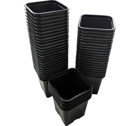 Изображение товара Набор горшков для рассады ЛЕТО 0.31 л, 8х8 см, полистирол, 50 шт. 98197