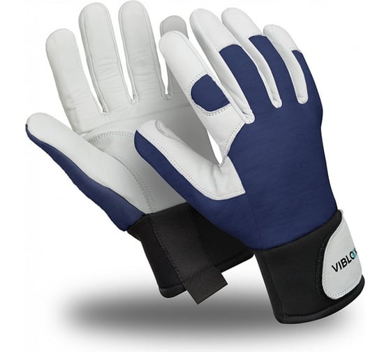 Изображение товара Перчатки Manipula Specialist ВИБЛОК VG-572, полиэфир, кожа, синий/белый Пер 750/11
