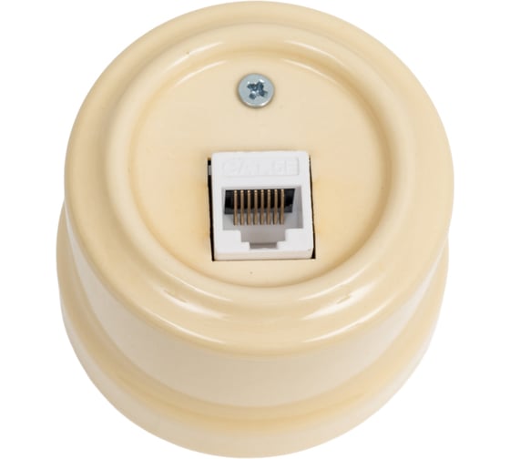 Изображение товара Компьютерная розетка Мезонинъ rj45, цвет - слоновая кость, серия "аврора", тм GE70342-02