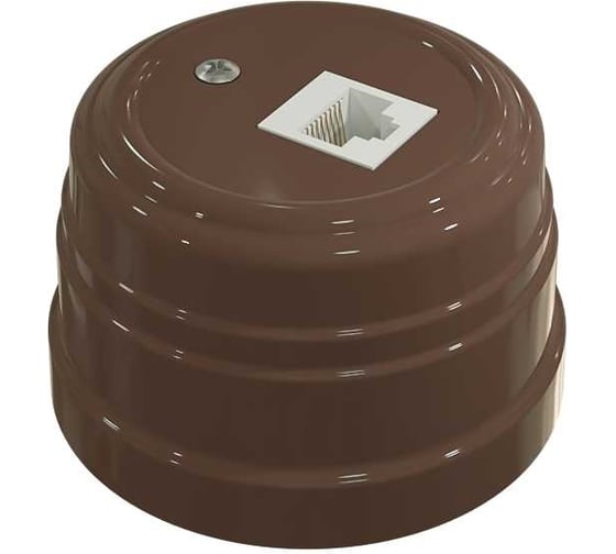 Изображение товара Компьютерная розетка Мезонинъ пластиковая rj45, цвет - какао, серия усадьба, тм GE30341-70