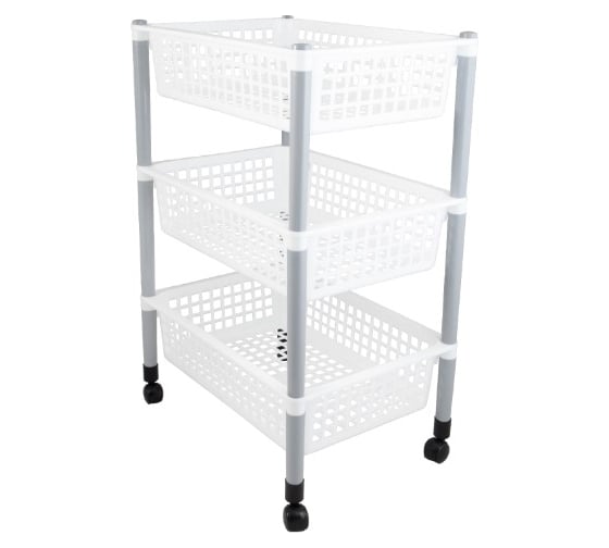 Изображение товара Контейнер для овощей Полимербыт 3-х секционный, на колесах, лоток 10л 4396000 439600000