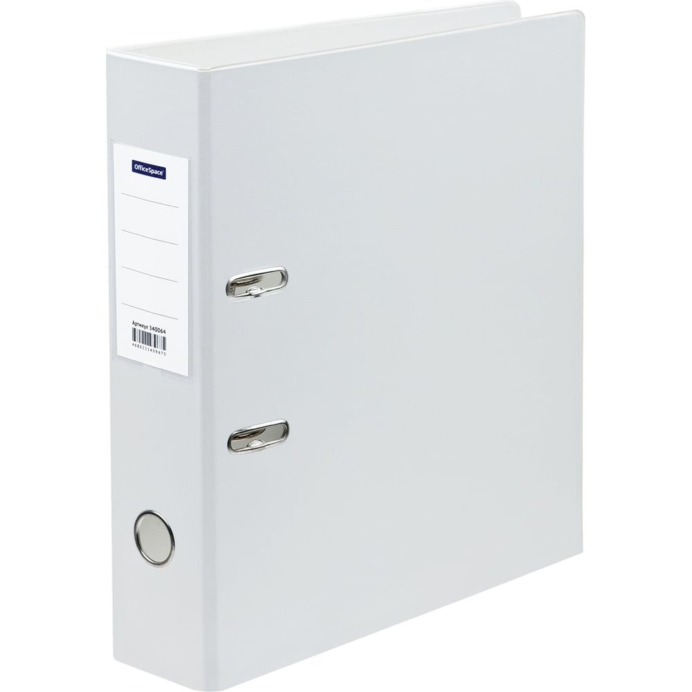 Изображение товара Папка-регистратор OfficeSpace 70 мм, ПВХ, белая с карманом на корешке Изображение товара Папка-регистратор OfficeSpace 70 мм, ПВХ, белая с карманом на корешке