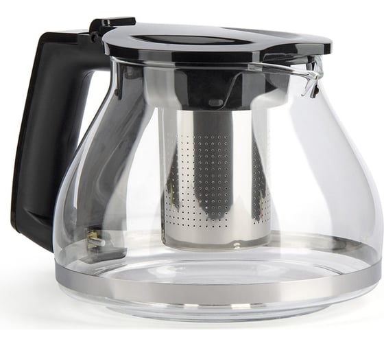 Изображение товара Стеклянный заварочный чайник BAROUGE BF-505/36 SEVEN IDEAS с металлическим ситом, черный, 1500 мл BF-505 1500 мл/черный/чайник