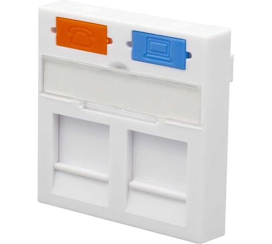 Изображение товара Лицевая панель SUPRLAN 2 порта (45x45, Keystone, шторки) 10-0303