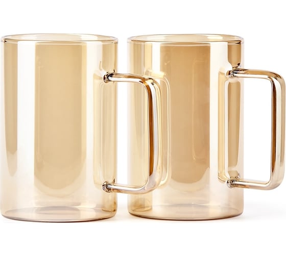 Изображение товара Кружка для воды BAROUGE BJ-704/50 стеклянная, золотисто-бежевая, 2 шт, 300 мл BJ-704 300 мл. 2 шт./кружка