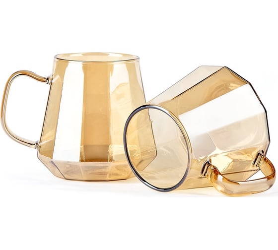 Изображение товара Кружка для воды BAROUGE BJ-705/50 стеклянная, золотисто-бежевая, 2 шт, 300 мл BJ-705 300 мл. 2 шт./кружка