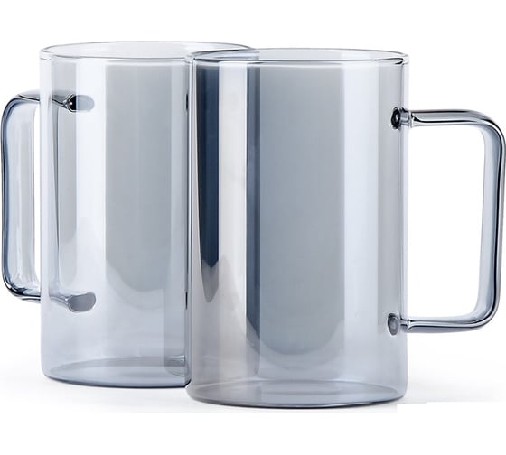 Изображение товара Кружка для воды BAROUGE BJ-702/50 стеклянная, серебристо-серая, 2 шт, 300 мл BJ-702 300 мл. 2 шт./кружка