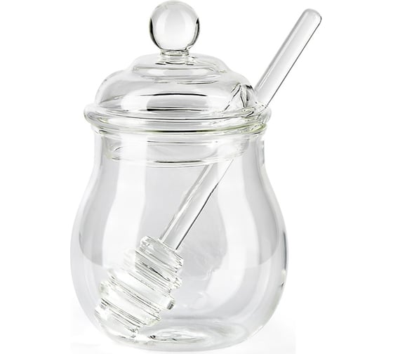 Изображение товара Стеклянная банка для меда BAROUGE BH-003/48 со стеклянной ложкой, 290 мл BH-003 290 мл/банка