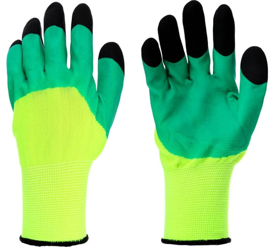 Изображение товара Садовые нейлоновые перчатки с пенополиуретановым обливом Inbloom 9 размер, 23см, 50г 188-071