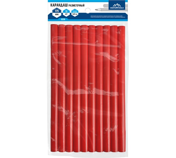 Изображение товара Строительный карандаш vertextools 10 шт 0208