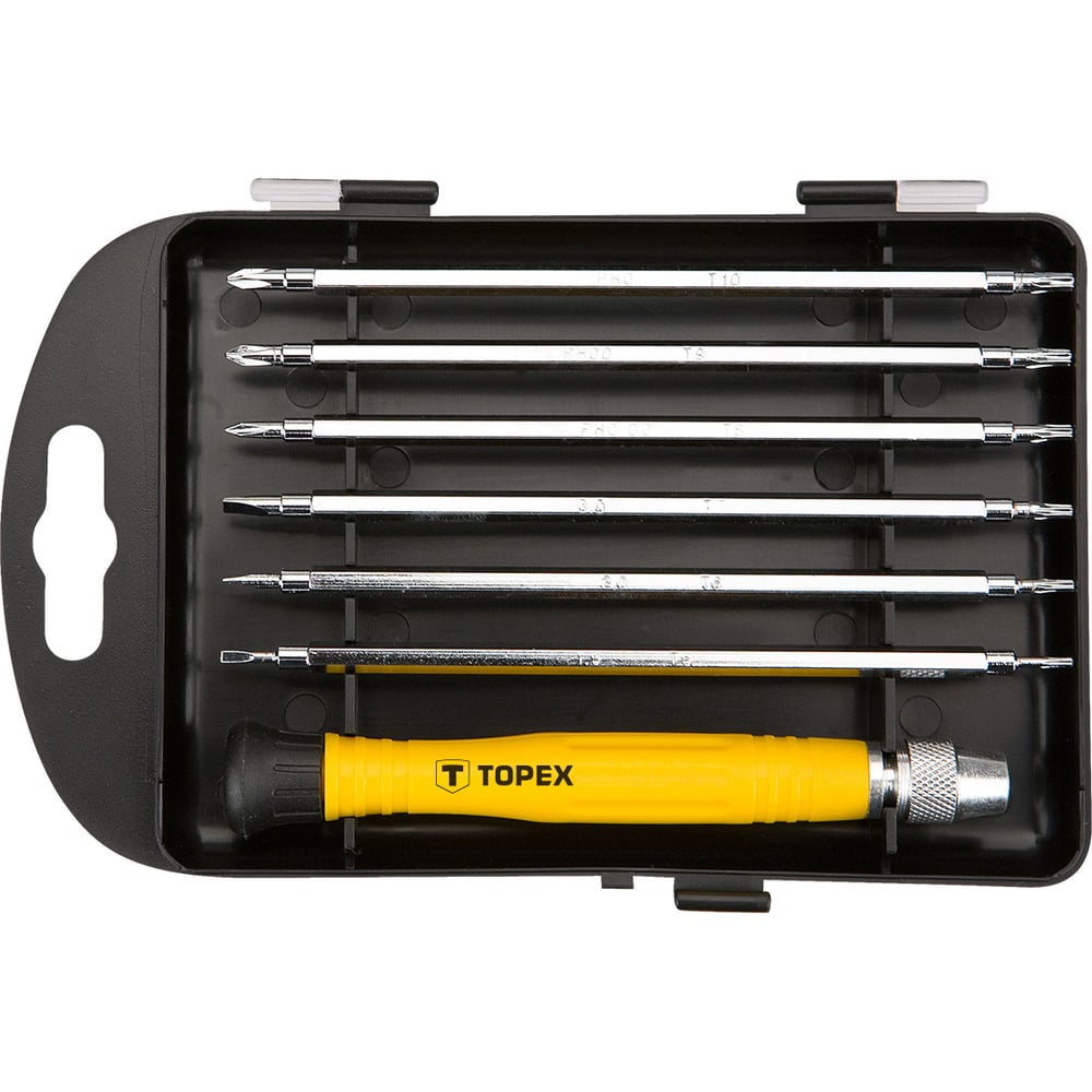 Изображение товара Набор отверточная рукоятка + 6 стержней TOPEX 39D551