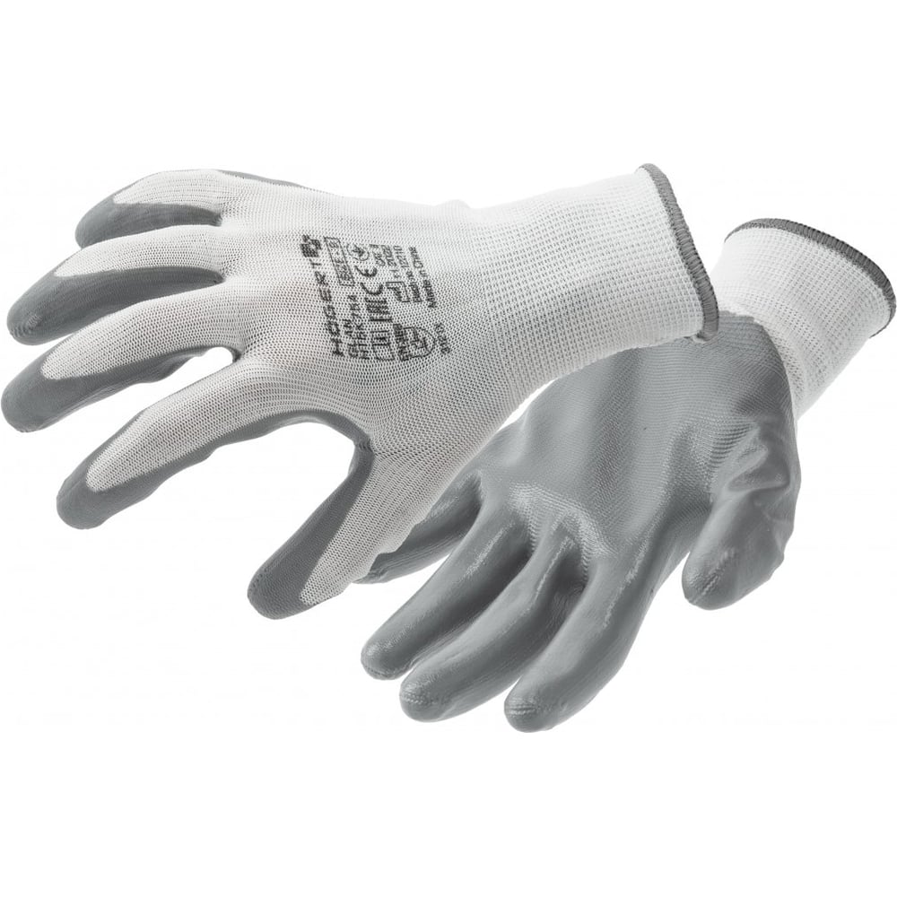 Рабочие перчатки HOEGERT TECHNIK, размер 9, цвет белый/серый
