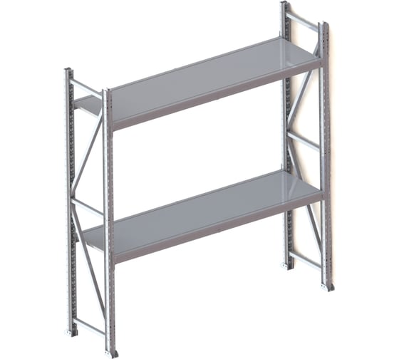 Изображение товара Стеллаж Ирбис л50 2000x500x1200 мм, 2 яруса (металлические полки) X9253098