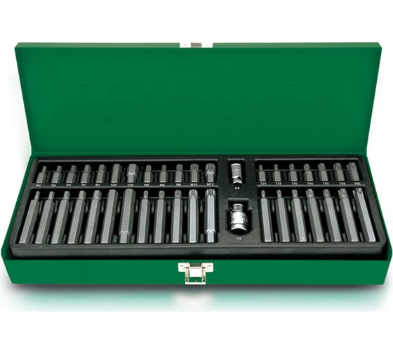 Изображение товара Набор бит 40 предметов Torx, Spline, Hex, с адаптерами 3/8" и 1/2" TOPTUL GAAD4002