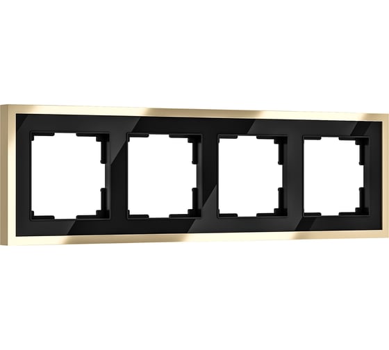 Изображение товара Рамка WERKEL на 4 поста baguette (черный/латунь) a062784
