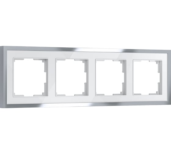 Изображение товара Рамка WERKEL на 4 поста baguette (белый/серебро) a062782