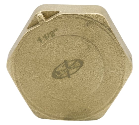 Изображение товара Заглушка LEXLINE 1 1/2'' вн, латунь, с контрольным отверстием, 40 551744