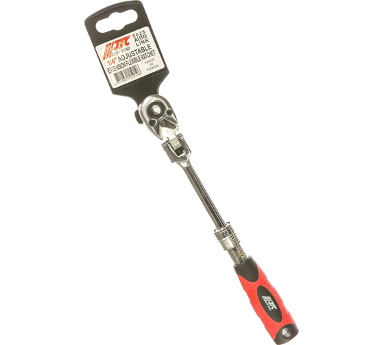 Изображение товара Ключ-трещотка шарнирный телескопический JTC 1/4", 72 зуба, 175-225 мм, 5028 687512