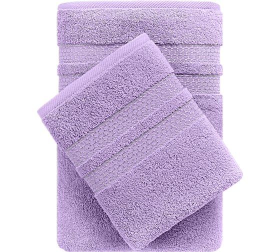 Изображение товара Набор махровых полотенец Verossa Reticolo Лавандовый, 50x90 см, 70x140 см, 500 г/м2 746404