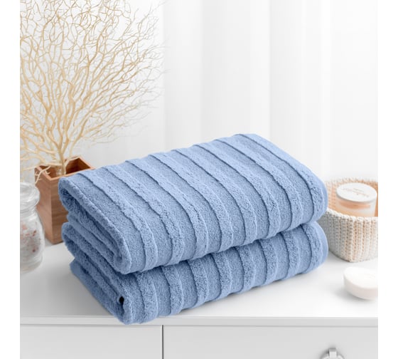 Изображение товара Набор махровых полотенец Verossa Palermo Пудрово-голубой, 50x90 см, 70x140 см, 460 г/м2 746397