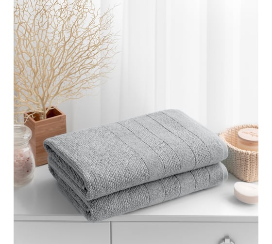 Изображение товара Набор махровых полотенец Verossa Milano Холодный Серый, 50x90 см, 70x140 см, 500 г/м2 746406