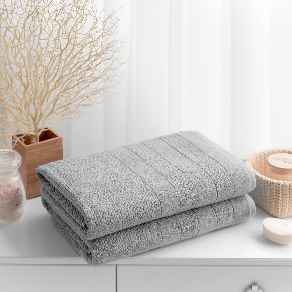 Изображение товара Махровые полотенца Verossa Milano 70x140 см и 50x90 см серые набор из 4 шт